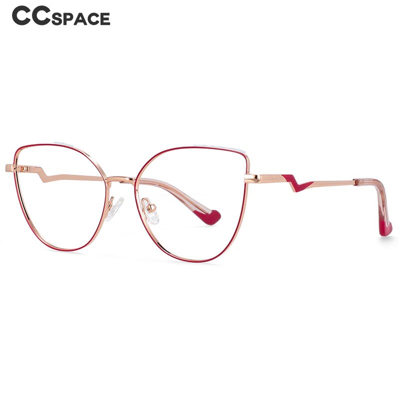 CCspace Women's Full Rim Cat Eye Alloy Frame Eyeglasses 54317 Full Rim CCspace