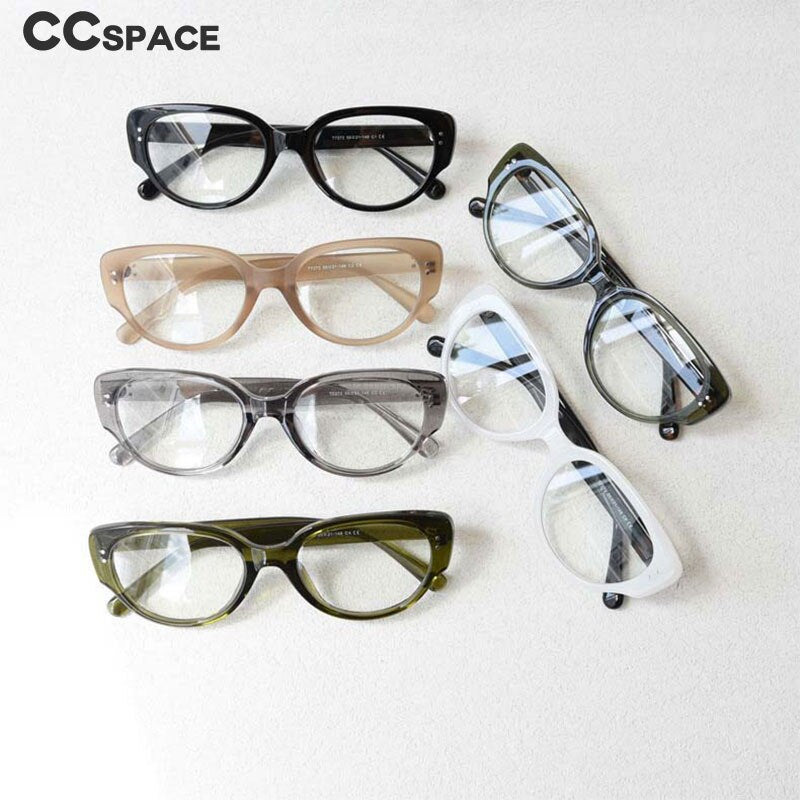 CCspace Unisex Full Rim Square Cat Eye Tr 90 Titanium Eyeglasses 54967 Full Rim CCspace