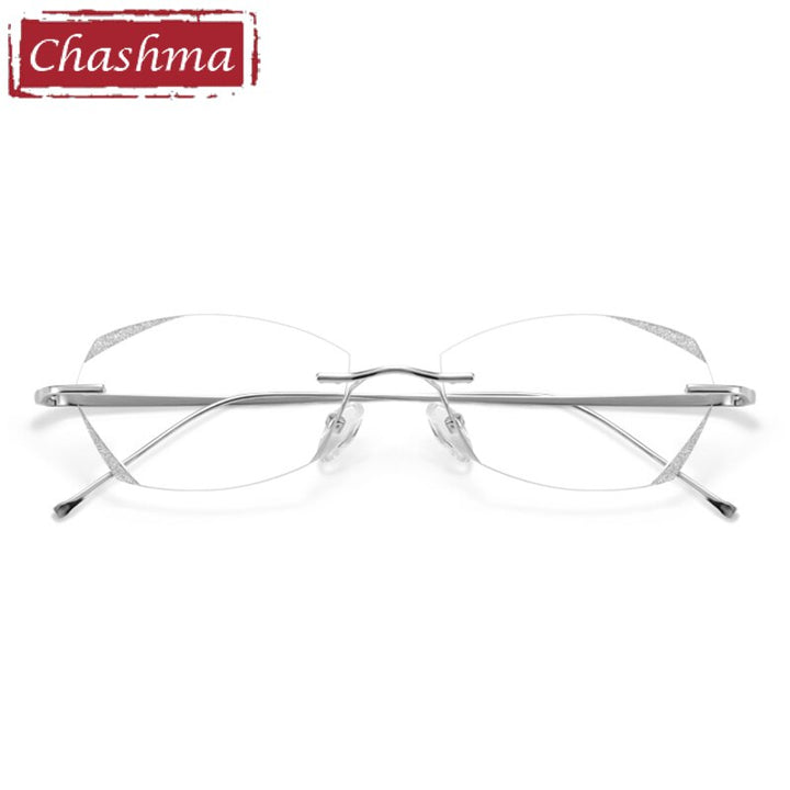 Chashma Unisex Rimless Diamond Cut Titanium Frame Custom Lens Eyeglasses 3306 Rimless Chashma