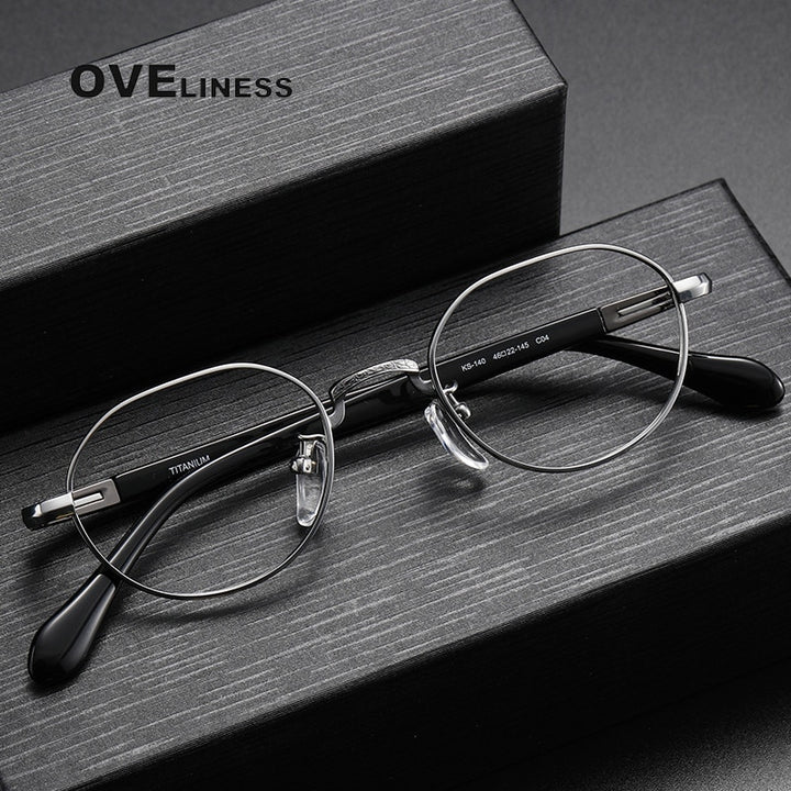 Oveliness Unisex Full Rim Square Acetate Titanium Eyeglasses Ks140 Full Rim Oveliness
