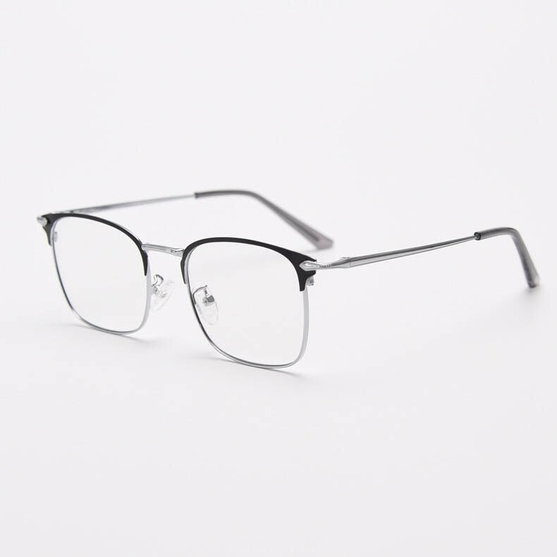 CCspace Unisex Full Rim Small Square Alloy Eyeglasses 55799 Full Rim CCspace SilverBlack China