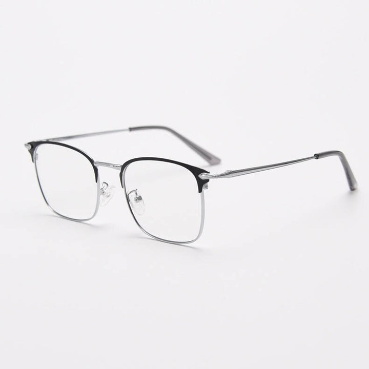 CCspace Unisex Full Rim Small Square Alloy Eyeglasses 55799 Full Rim CCspace SilverBlack China