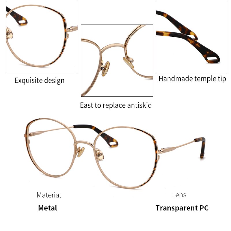 Kansept Women's Full Rim Round Stainless Steel Frame Eyeglasses Oq1003 Full Rim Kansept