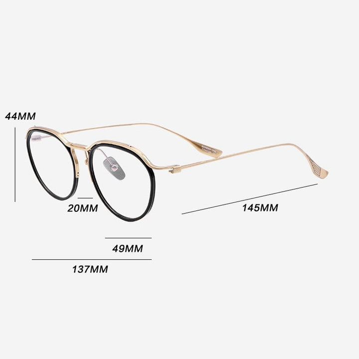Gatenac Unisex Full Rim Round Titanium Eyeglasses Gxyj895 Full Rim Gatenac