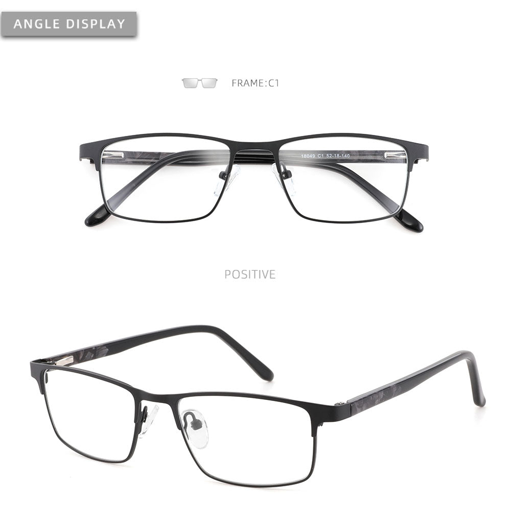 Laoyehui Unisex Full Rim Square Alloy Reading Glasses Anti Blue Light 18049 Reading Glasses Laoyehui