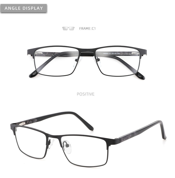 Laoyehui Unisex Full Rim Square Alloy Reading Glasses Anti Blue Light 18049 Reading Glasses Laoyehui