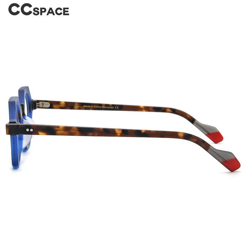 CCspace Unisex Full Rim Irregular Round Acetate Eyeglasses 55099 Full Rim CCspace