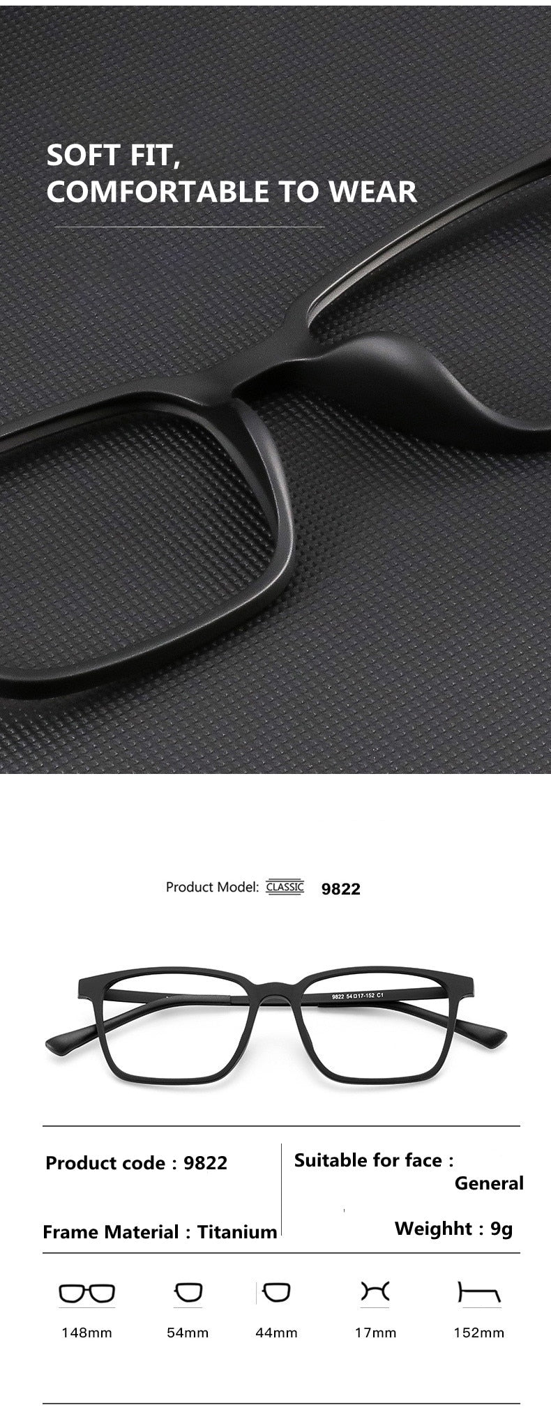 Handoer Unisex Full Rim Square Tr 90 Titanium Hyperopic +350 to +600 Photochromic Reading Glasses 9822-1 Reading Glasses Handoer