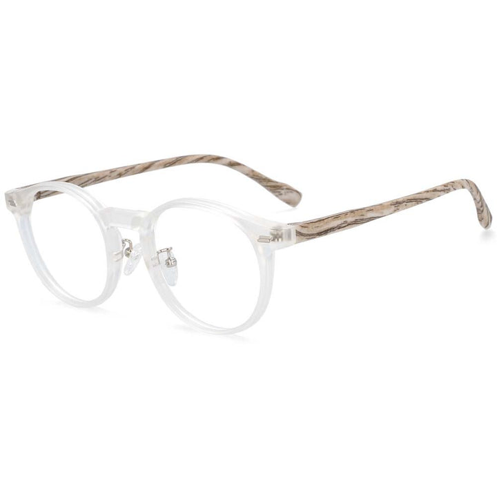 CCspace Unisex Full Rim Round Tr 90 Titanium Frame Eyeglasses 54314 Full Rim CCspace China Clear