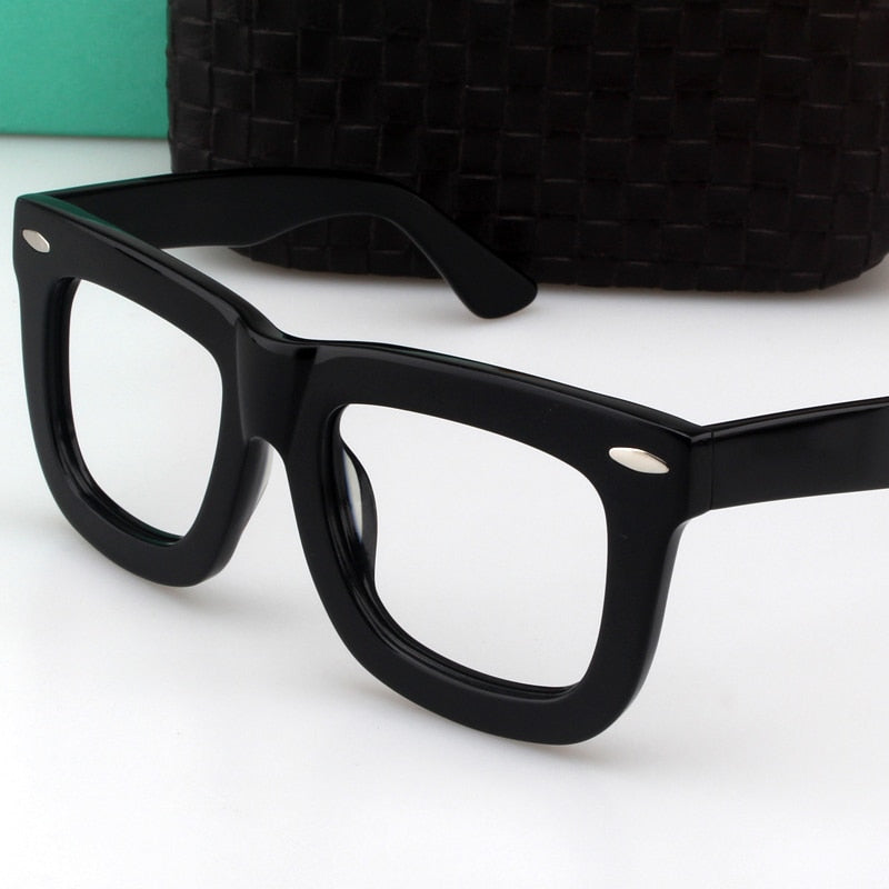 Oversized Square Frame Acetate Blue Sunglasses