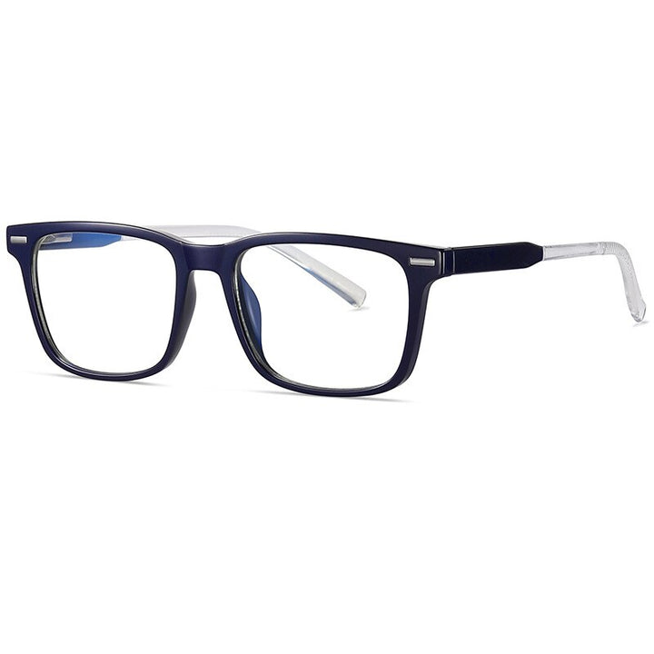 CCspace Unisex Full Rim Square Tr 90 Titanium Eyeglasses 55256 Full Rim CCspace BrightBlue CHINA