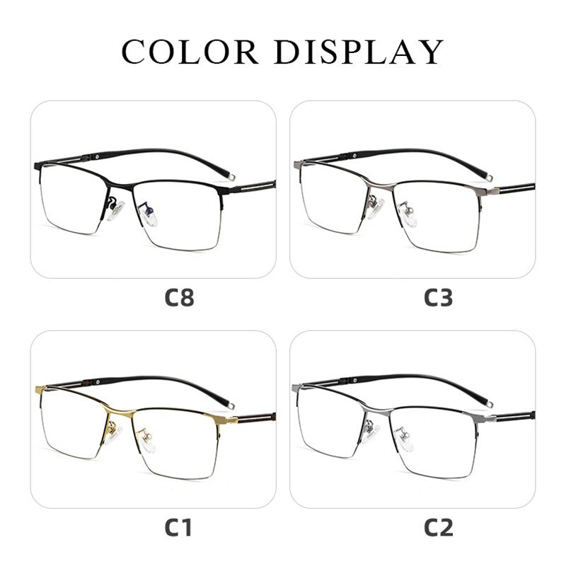 Hotochki Men's Full Rim Square Tr 90 Titanium Frame Eyeglasses T8602t Full Rim Hotochki