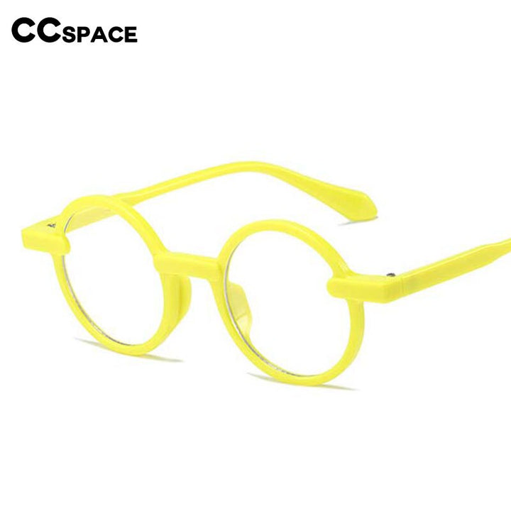CCspace Unisex Full Rim Round Acetate Eyeglasses 55081 Full Rim CCspace
