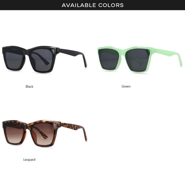 CCspace Women's Full Rim Square Acetate Frame Sunglasses 53257 Sunglasses CCspace Sunglasses