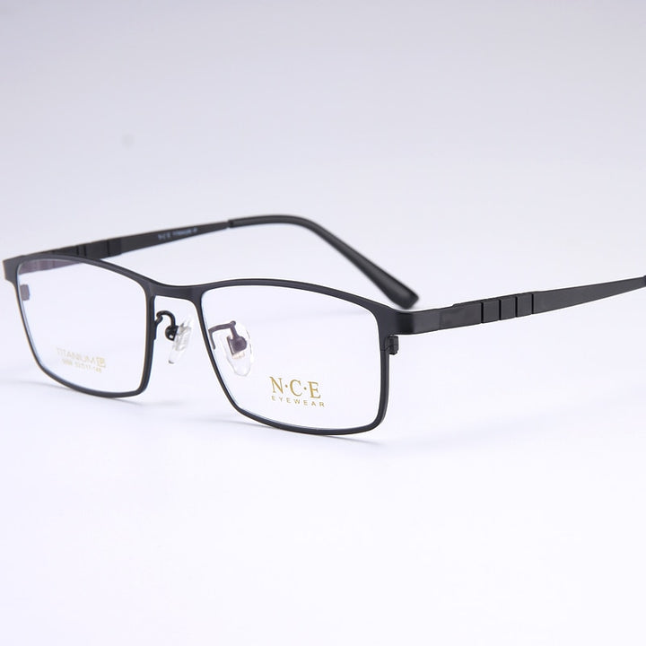 Reven Jate Men's Full Rim Square Titanium Eyeglasses 5009 Full Rim Reven Jate black  
