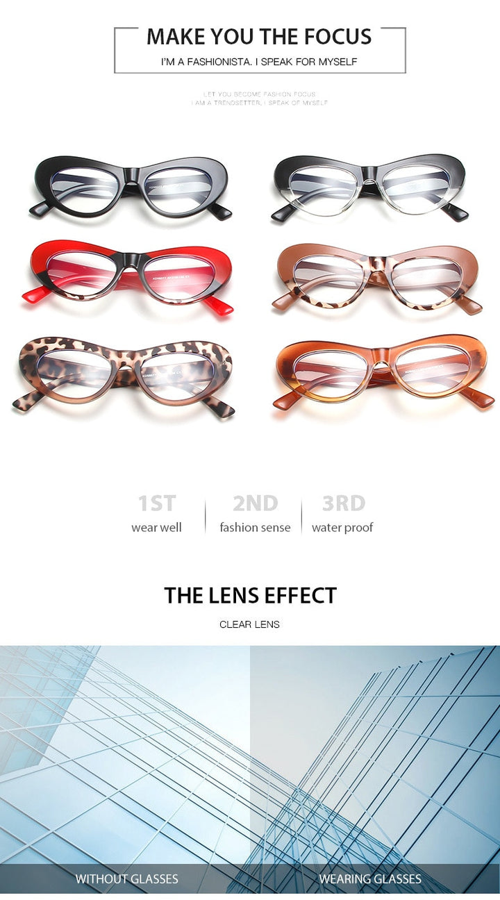 CCspace Women's Full Rim Big Cat Eye Acetate Titanium Eyeglasses 55514 Full Rim CCspace