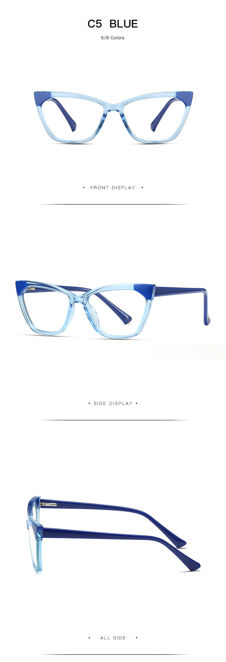 Gmei Women's Full Rim TR 90 Titanium Cat Eye Frame Eyeglasses 2040 Full Rim Gmei Optical
