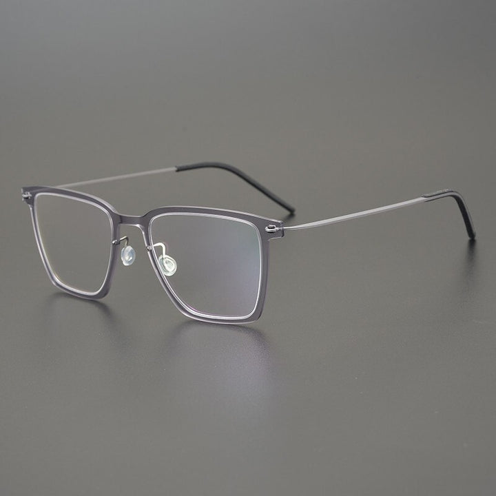 Gatenac Unisex Full Rim Square Acetate Titanium Eyeglasses Gxyj950 Full Rim Gatenac Gray