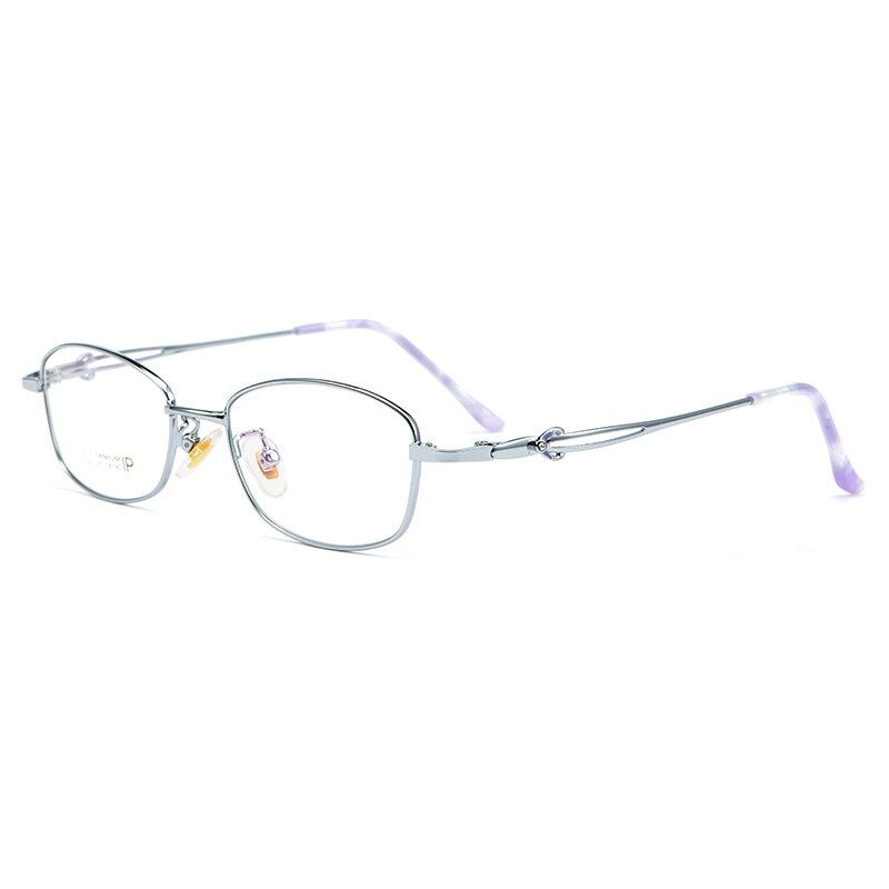 Yimaruili Unisex Full Rim Square Titanium Eyeglasses 3531Ti Full Rim Yimaruili Eyeglasses Silver