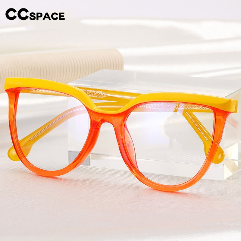 CCspace Unisex Full Rim Square Cat Eye Tr 90 Titanium Eyeglasses 54724 Full Rim CCspace