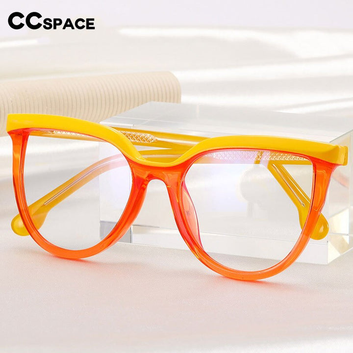 CCspace Unisex Full Rim Square Cat Eye Tr 90 Titanium Eyeglasses 54724 Full Rim CCspace