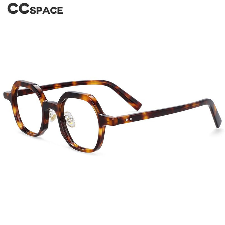 CCspace Unisex Full Rim Polygonal Acetate Frame Eyeglasses 54229 Full Rim CCspace