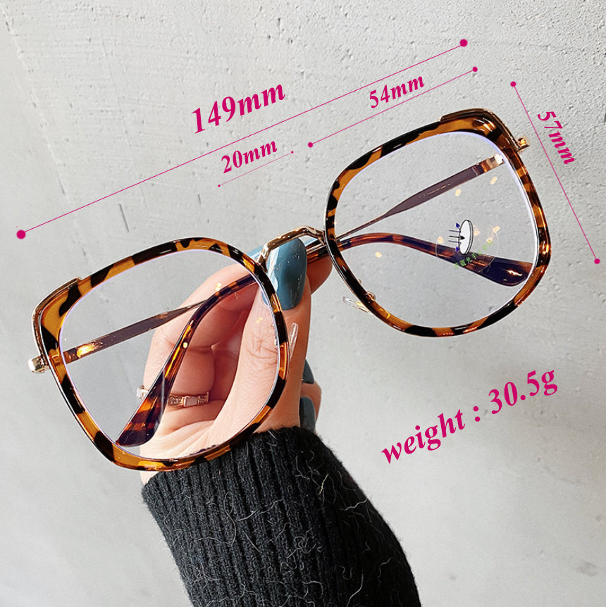 CCspace Women's Oversized Square Alloy Acetate Frame Eyeglasses 46733 Full Rim CCspace