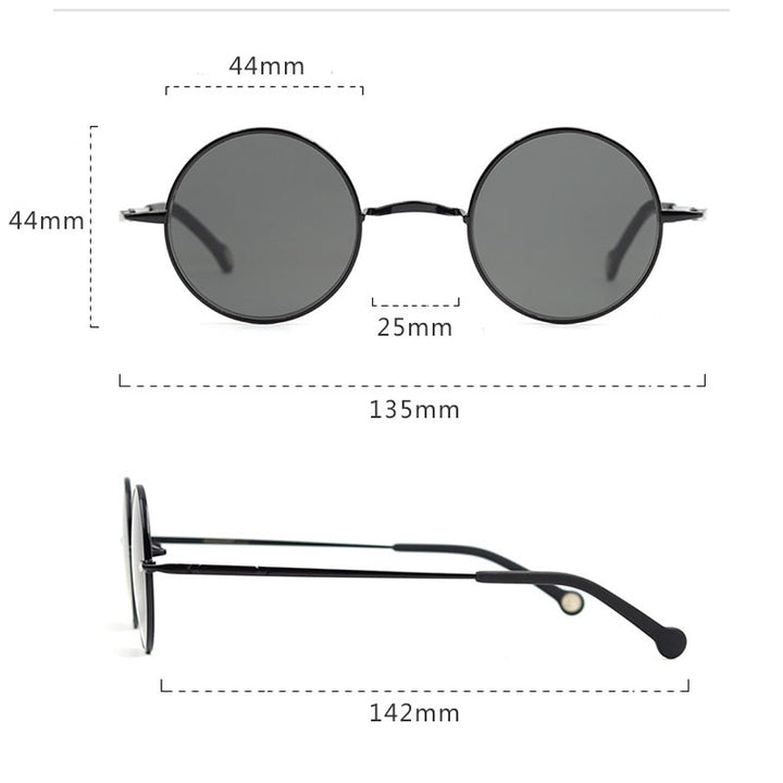 Hdcrafter Unisex Full Rim Round Alloy Polarized Sunglasses Ps7087s Sunglasses HdCrafter Sunglasses