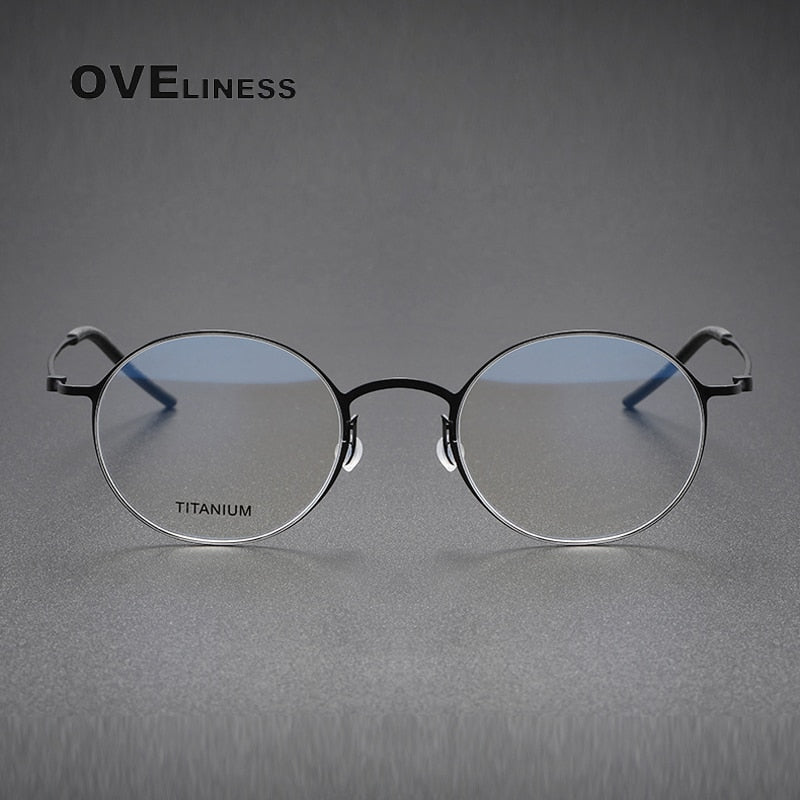 Oveliness Unisex Full Rim Round Titanium Eyeglasses 5044 Full Rim Oveliness