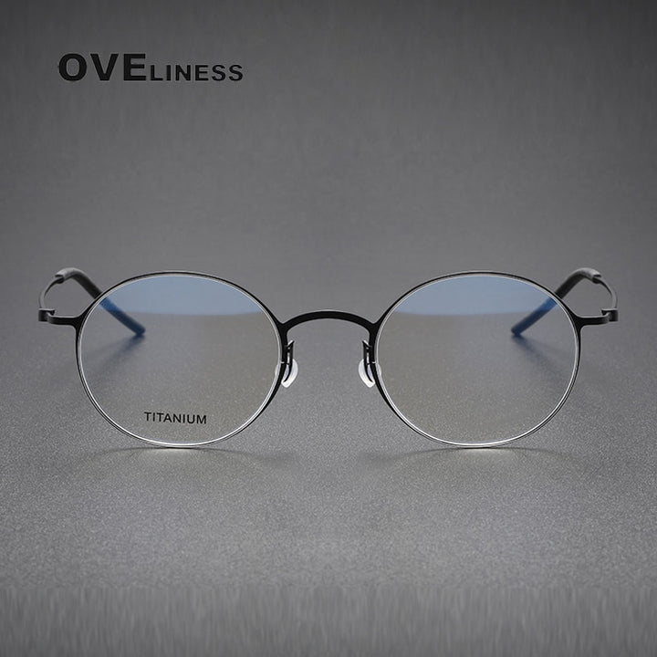 Oveliness Unisex Full Rim Round Titanium Eyeglasses 5044 Full Rim Oveliness