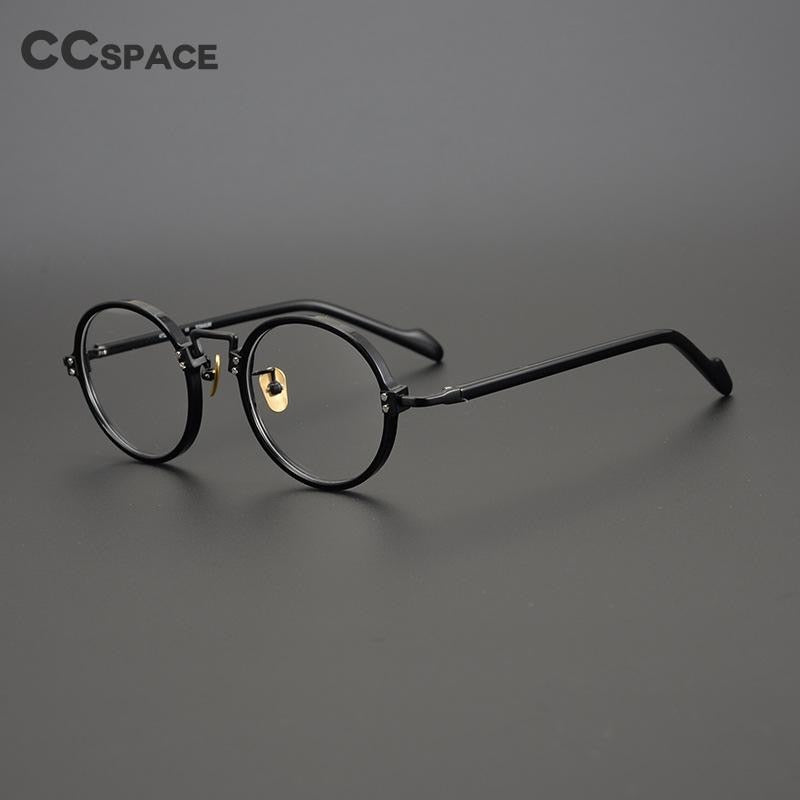 CCspace Unisex Full Rim Round/Square Acetate Titanium Eyeglasses 53312 Full Rim CCspace