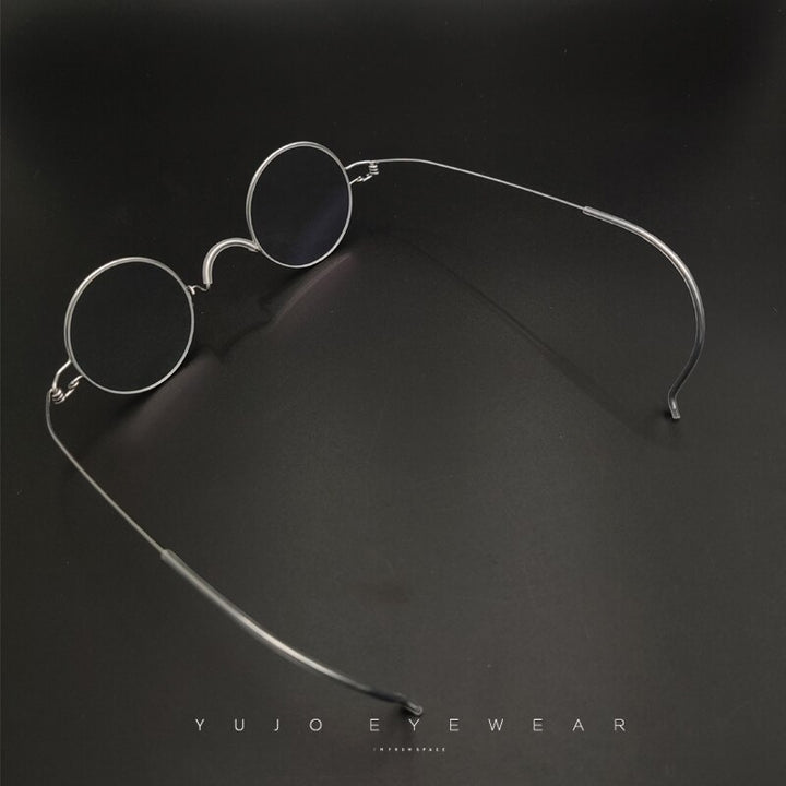 Yujo Unisex Full Rim 35mm Round Stainless Steel Eyeglasses Y055 Full Rim Yujo
