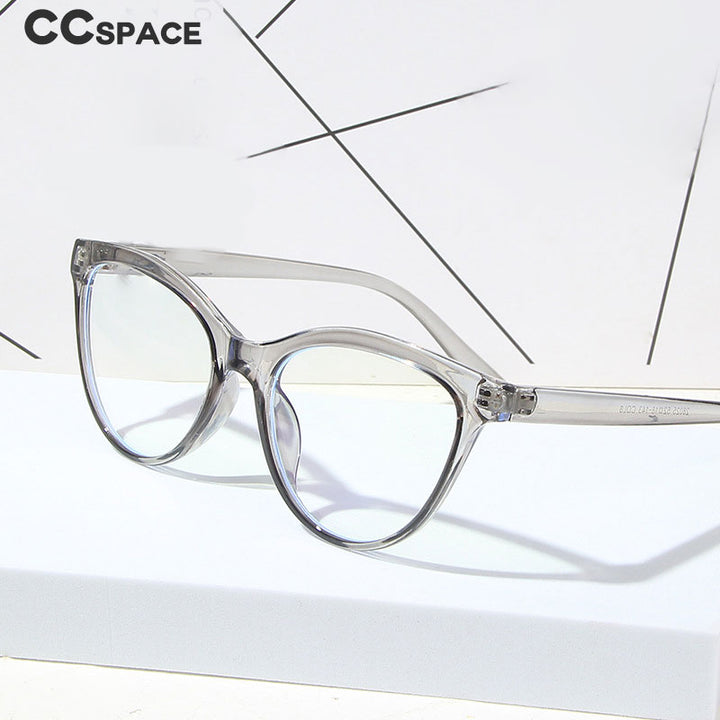 CCspace Unisex Full Rim Cat Eye Tr 90 Titanium Eyeglasses 55437 Full Rim CCspace