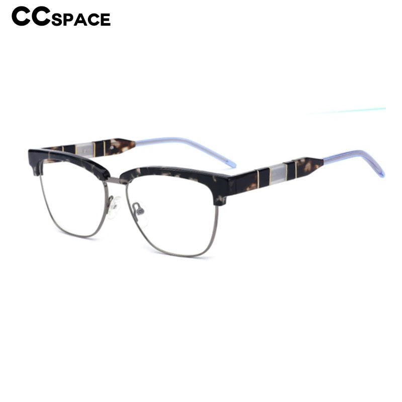 CCspace Women's Full Rim Square Cat Eye Acetate Alloy Eyeglasses 55281 Full Rim CCspace