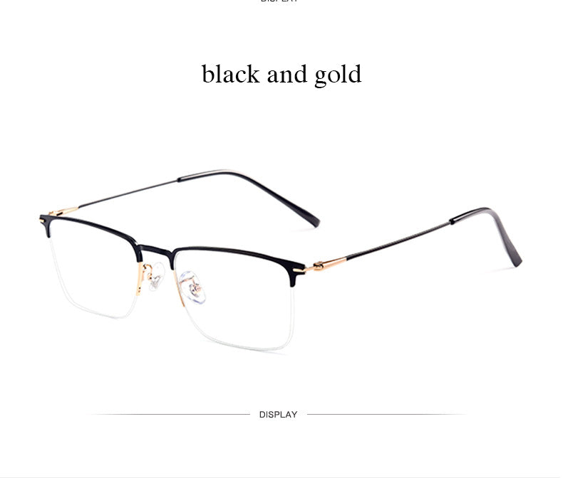 Hotochki Men's Full/Semi Rim SquareTitanium Frame Eyeglasses 0608-0606 Semi Rim Hotochki