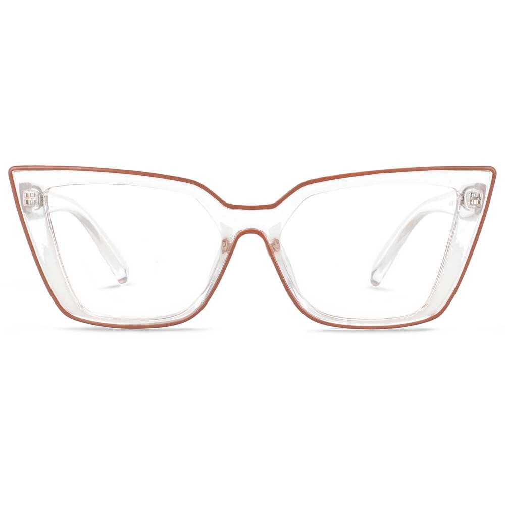 CCspace Women's Full Rim Square Flat Top Cat Eye Acetate Alloy Eyeglasses 55338 Full Rim CCspace China Teac4