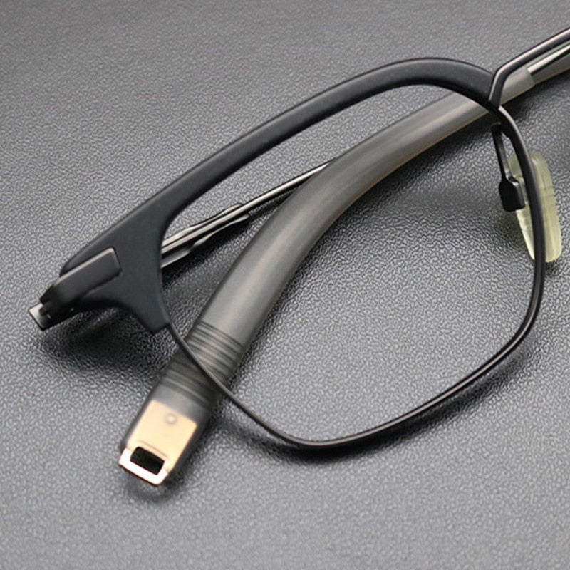 Gatenac Unisex Full Rim Square Titanium Acetate Frame Eyeglasses Gxyj669 Full Rim Gatenac