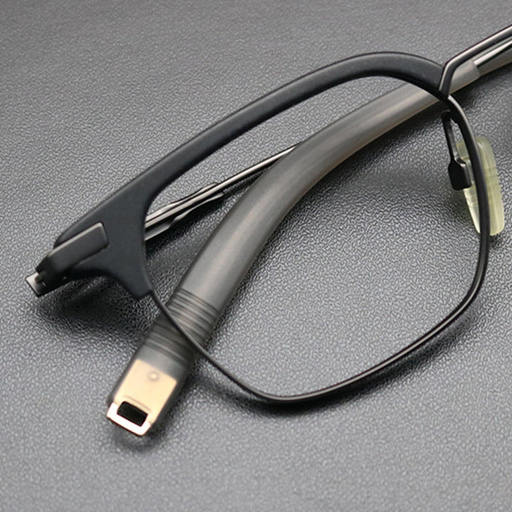 Gatenac Unisex Full Rim Square Titanium Acetate Frame Eyeglasses Gxyj669 Full Rim Gatenac