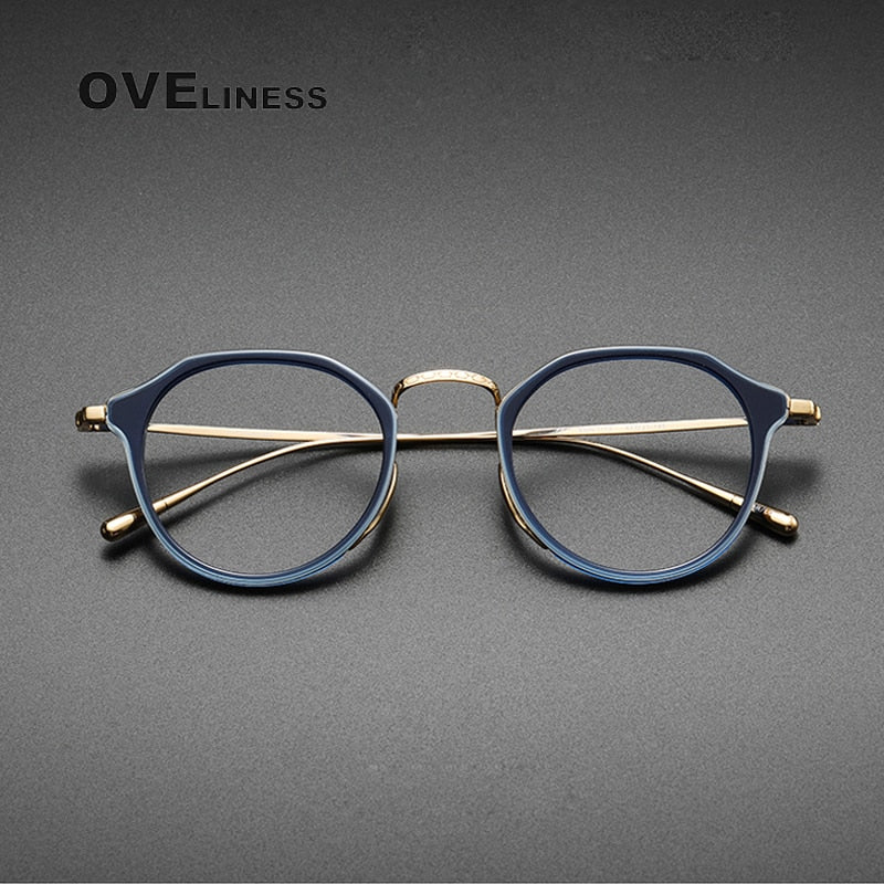 Oveliness Unisex Full Rim Oversized Square Round Acetate Titanium Eyeglasses 1113 Full Rim Oveliness