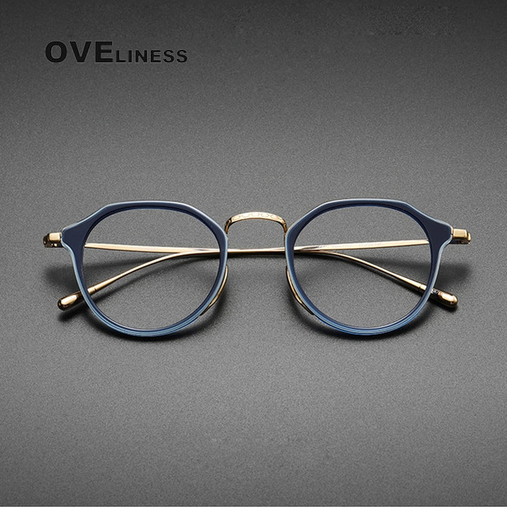 Oveliness Unisex Full Rim Oversized Square Round Acetate Titanium Eyeglasses 1113 Full Rim Oveliness