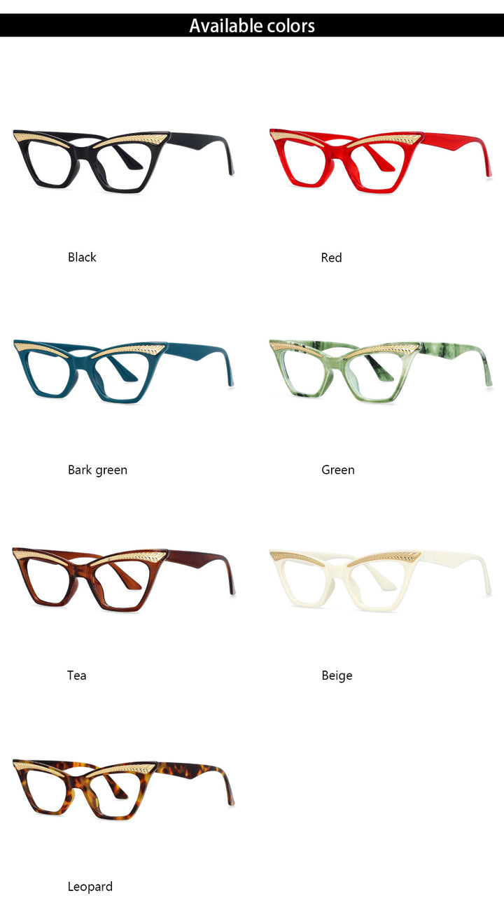 CCspace Unisex Full Rim Square Cat Eye Resin Frame Eyeglasses 54373 Full Rim CCspace