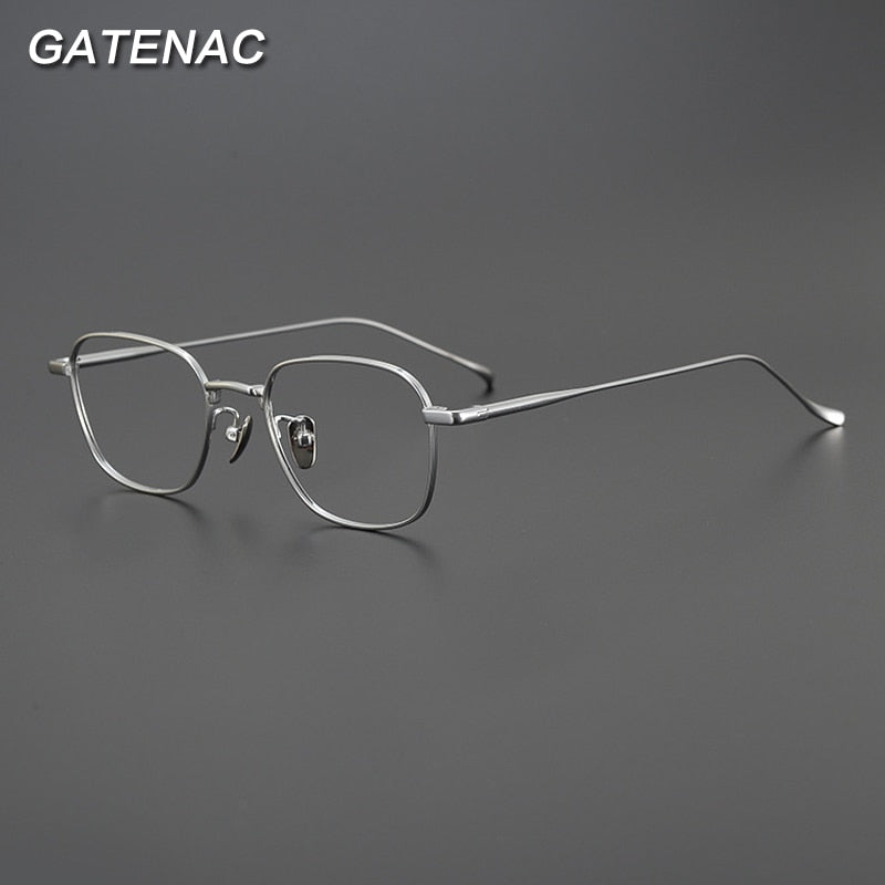 Gatenac Unisex Full Rim Square Titanium Eyeglasses Gxyj997 Full Rim Gatenac