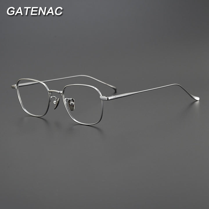 Gatenac Unisex Full Rim Square Titanium Eyeglasses Gxyj997 Full Rim Gatenac
