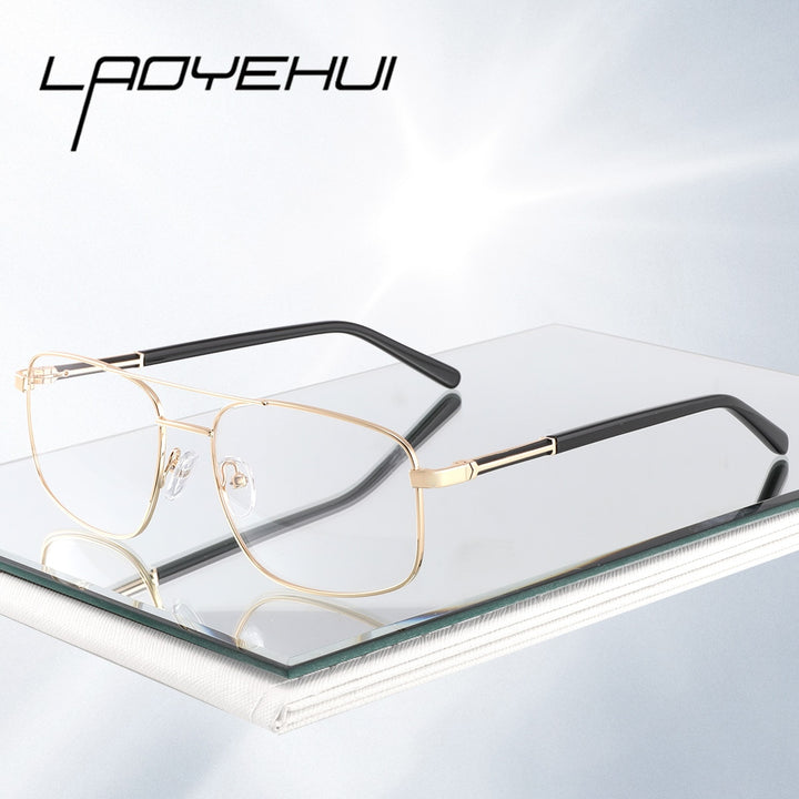 Laoyehui Men's Eyeglasses Square Alloy Reading Glasses 1801 Reading Glasses Laoyehui