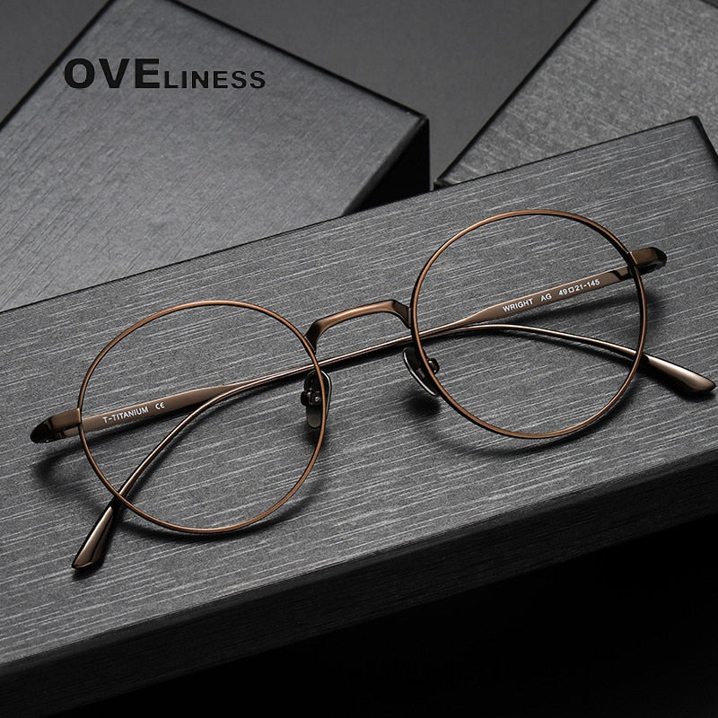 Oveliness Unisex Full Rim Round Titanium Eyeglasses 4921145 Full Rim Oveliness   