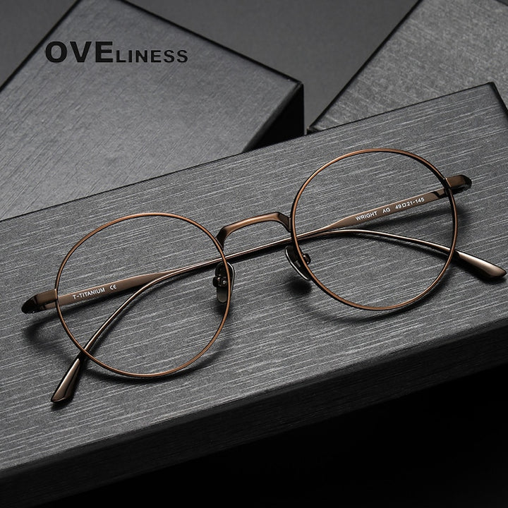 Oveliness Unisex Full Rim Round Titanium Eyeglasses 4921145 Full Rim Oveliness