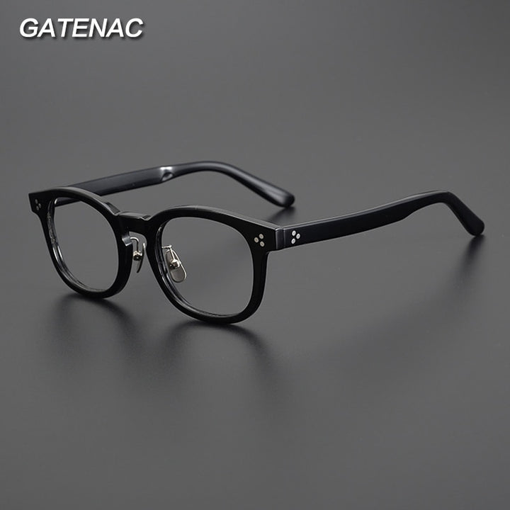 Gatenac Unisex Full Rim Square Acetate Eyeglasses Gxyj1006 Full Rim Gatenac