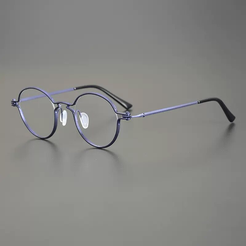 Gatenac Unisex Full Rim Round Titanium Eyeglasses Gxyj899 Full Rim Gatenac Purple