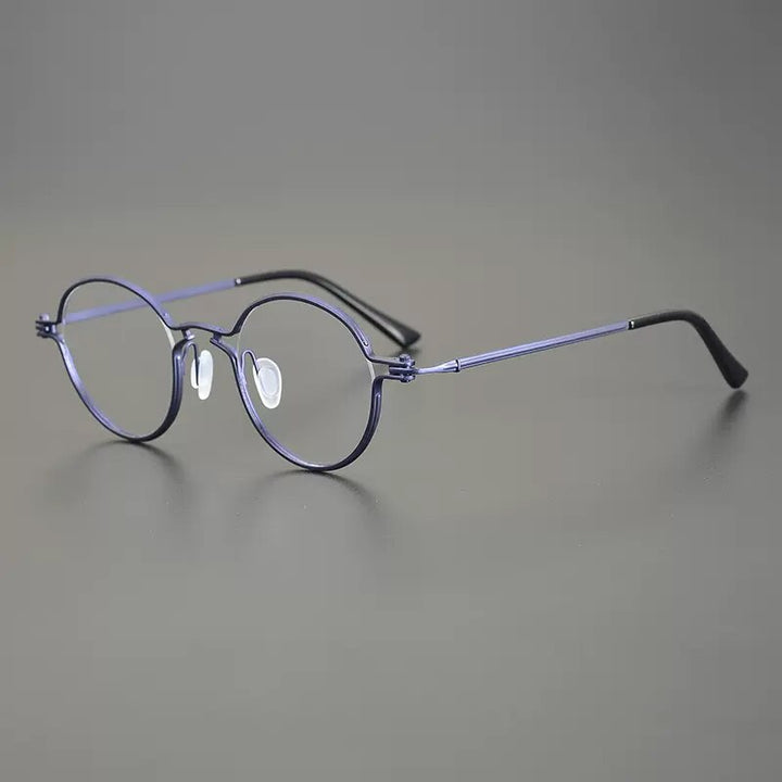 Gatenac Unisex Full Rim Round Titanium Eyeglasses Gxyj899 Full Rim Gatenac Purple