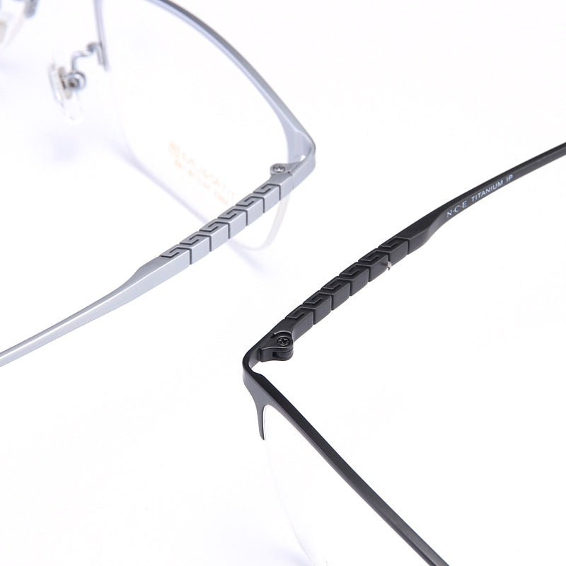 Bclear Men's Semi Rim Square Titanium Eyeglasses My5003 Semi Rim Bclear